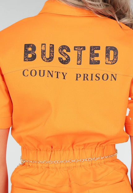 Oranje Inmate Playsuit Kostuum