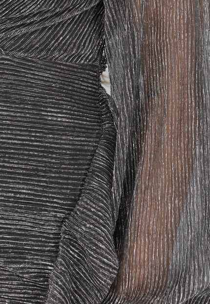 Overslag Jurk met Zilveren Glitter Strepen