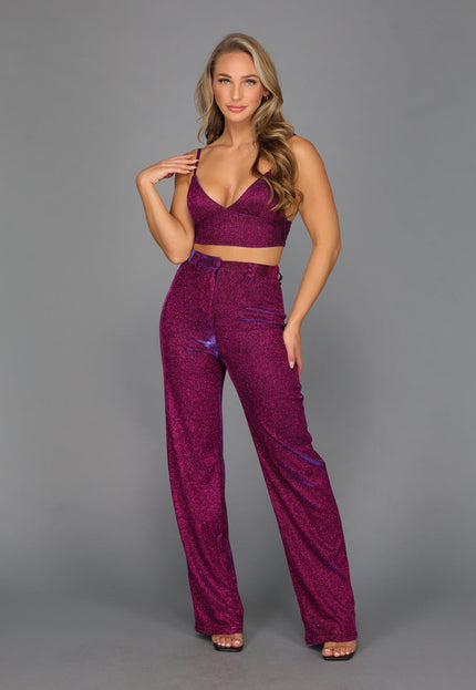 OP=OP.38.R Paarse Glamour Top met Triangel Model