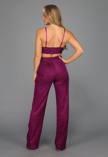 OP=OP.38.R Paarse Glamour Top met Triangel Model