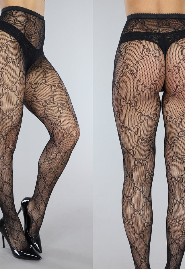 Panty met Kleine Fishnet en GG Print