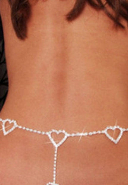 PU Buikketting met Hartjes en Steentjes