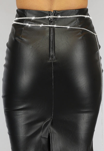 PU Cross bodychain met strass steentjes