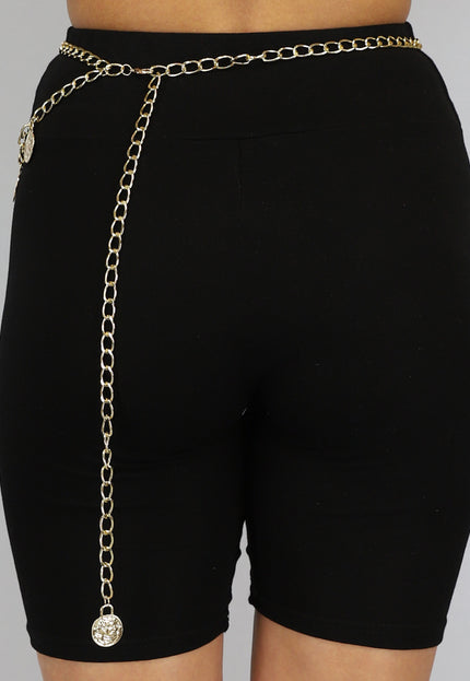 PU Dubbele Bellychain met Coins