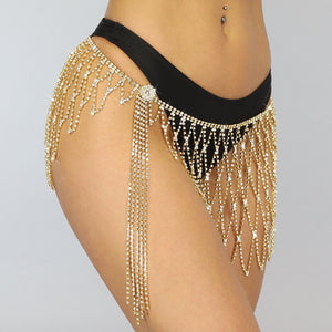 PU Gouden Strass Rok
