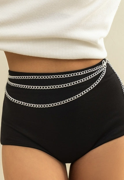 PU Triple Bodychain met love Munt