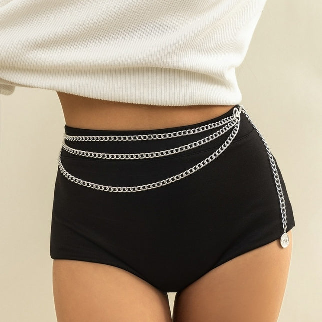 PU Triple Bodychain met love Munt