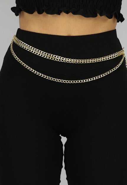 PU Triple Bodychain met love Munt