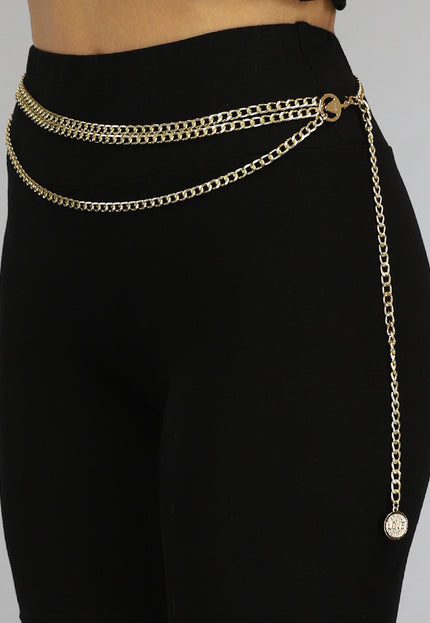 PU Triple Bodychain met love Munt