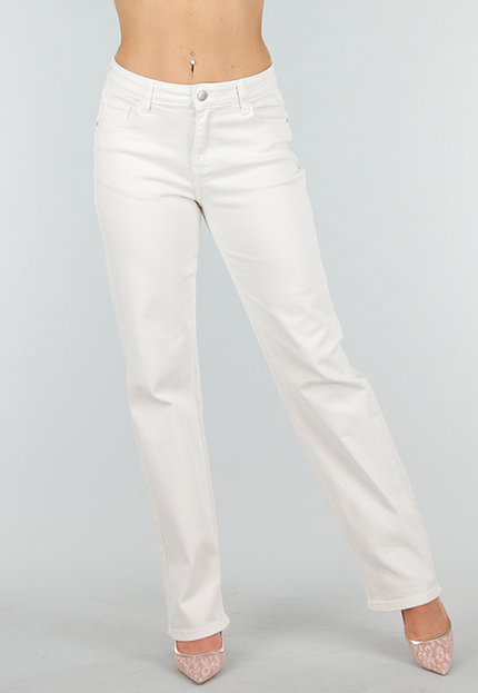 Redial Jeans Beige Straight Stretch Denim Jeans