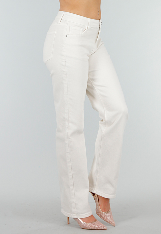 Redial Jeans Beige Straight Stretch Denim Jeans