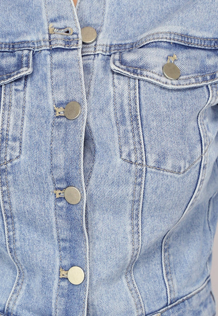 Redial Jeans Blauwe Longsleeve Straight Leg Denim Jumpsuit