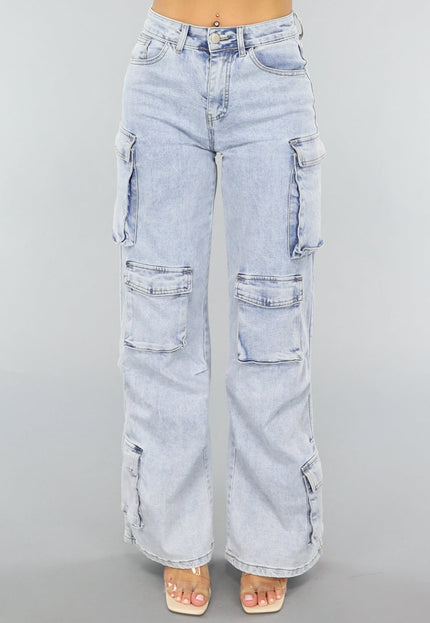 Redial Jeans Blauwe Wide Leg Carpenter Broek