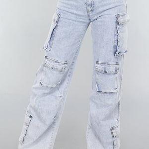 Redial Jeans Blauwe Wide Leg Carpenter Broek