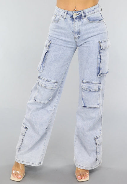 Redial Jeans Blauwe Wide Leg Carpenter Broek