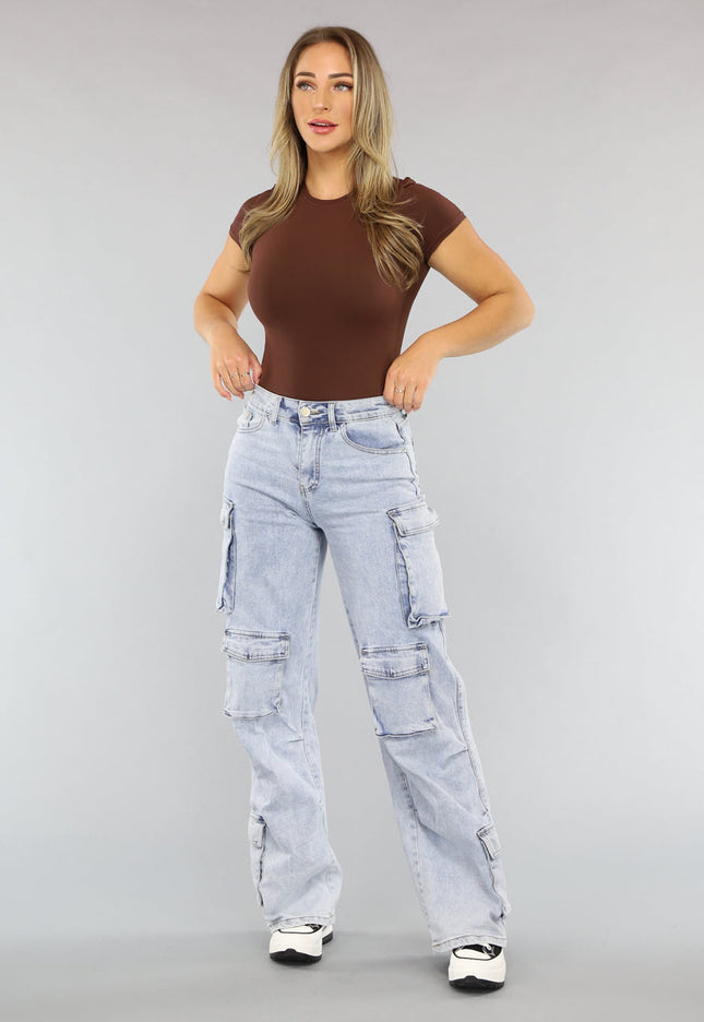 Redial Jeans Blauwe Wide Leg Carpenter Broek