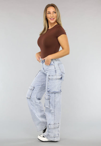 Redial Jeans Blauwe Wide Leg Carpenter Broek
