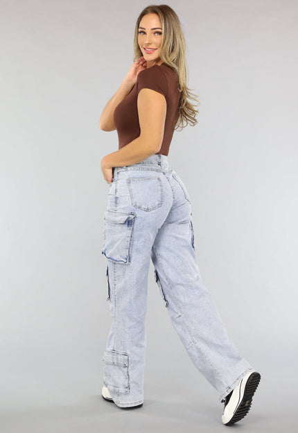Redial Jeans Blauwe Wide Leg Carpenter Broek