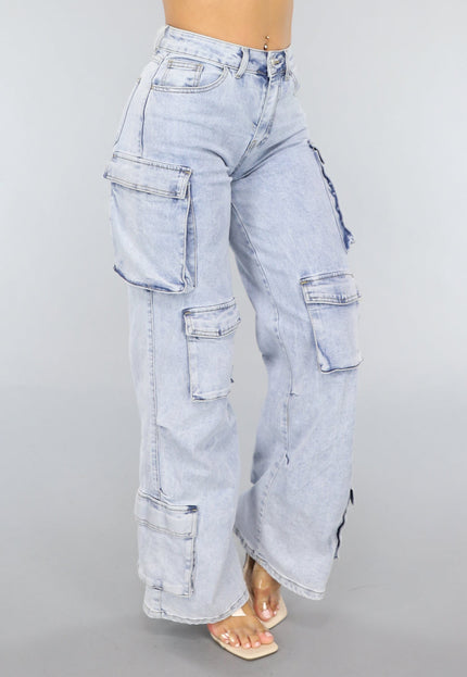 Redial Jeans Blauwe Wide Leg Carpenter Broek
