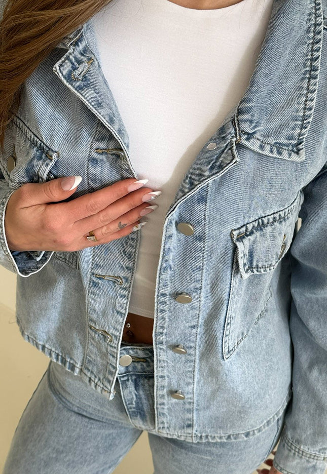 Redial Jeans Denim Blouse met Wassing en Borstzakken