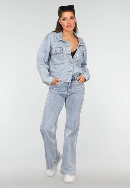 Redial Jeans Denim Blouse met Wassing en Borstzakken