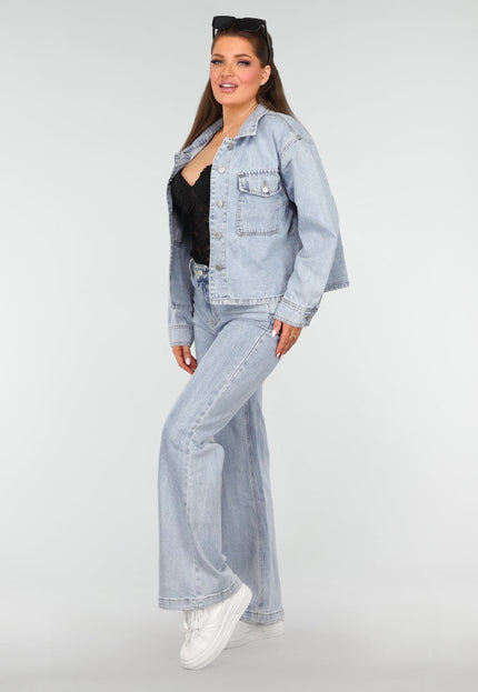 Redial Jeans Denim Blouse met Wassing en Borstzakken