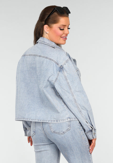 Redial Jeans Denim Blouse met Wassing en Borstzakken