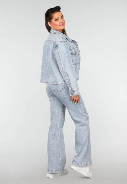 Redial Jeans Denim Blouse met Wassing en Borstzakken