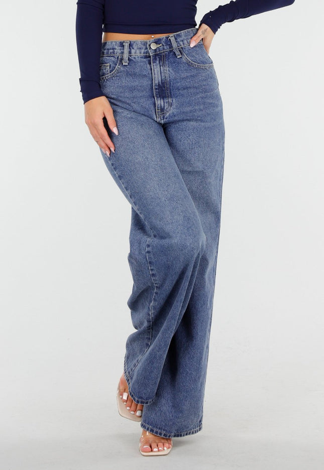 OP=OP.09.NL Donkerblauwe Wide Leg Jeans
