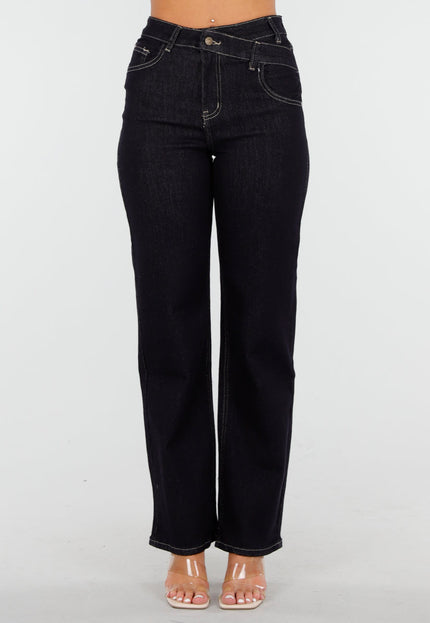 Redial Jeans Donkerblauwe Wide Stretch Jeans