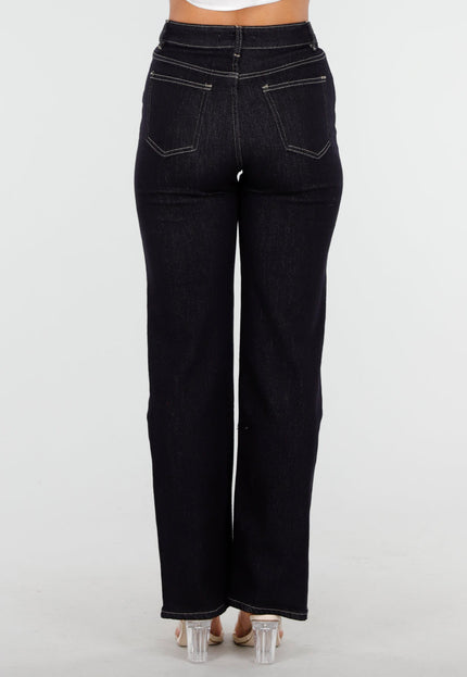 Redial Jeans Donkerblauwe Wide Stretch Jeans