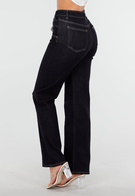 Redial Jeans Donkerblauwe Wide Stretch Jeans