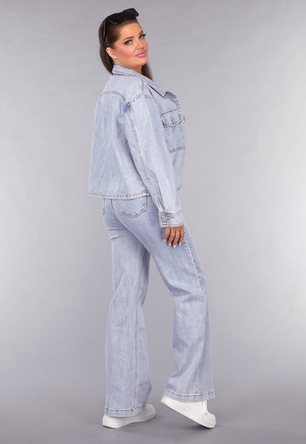 OP=OP.09.NL Flared Jeans met Wassing in Mid Waist