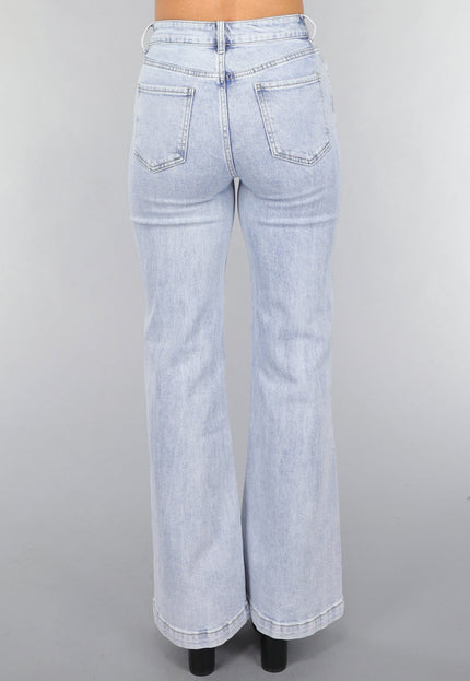 OP=OP.09.NL Flared Jeans met Wassing in Mid Waist
