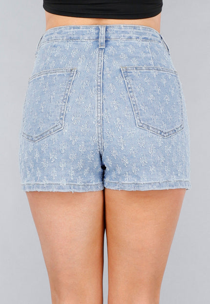 Redial Jeans Geruwde Denim Stretch Skort