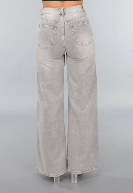 OP=OP.09.NL Grijze High Waist Wide Leg Jeans