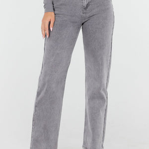 OP=OP.09.NL Grijze Straight Stretch Jeans