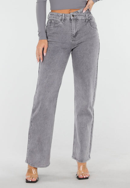 OP=OP.09.NL Grijze Straight Stretch Jeans
