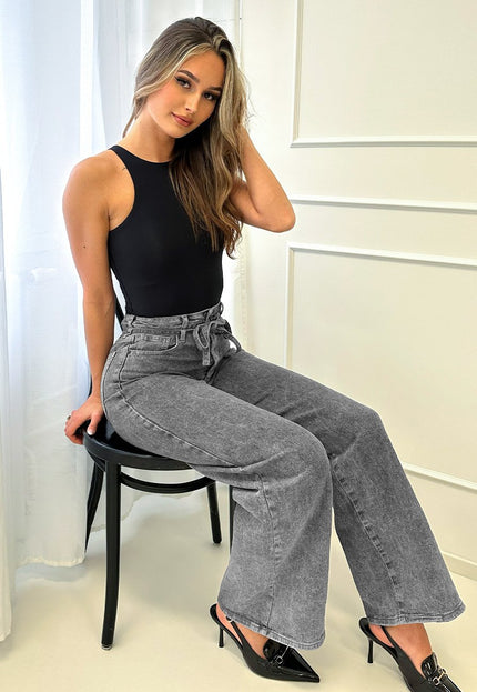 Redial Jeans Grijze Stretch Wide Leg Jeans