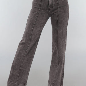 Redial Jeans Grijze Washed High Waist Straight Jeans
