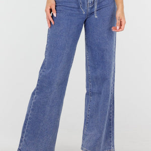 Redial Jeans Stretch Jeans met Strikkoord Blauw