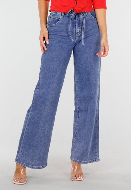 Redial Jeans Stretch Jeans met Strikkoord Blauw