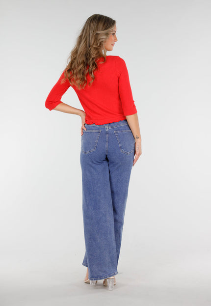 Redial Jeans Stretch Jeans met Strikkoord Blauw