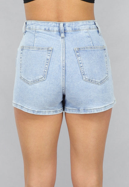 Redial Jeans Lichtblauwe Denim Overslag Skort