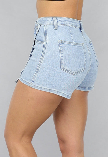 Redial Jeans Lichtblauwe Denim Overslag Skort