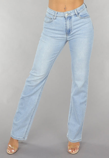 Redial Jeans Lichtblauwe Mid Waist Straight Leg Jeans