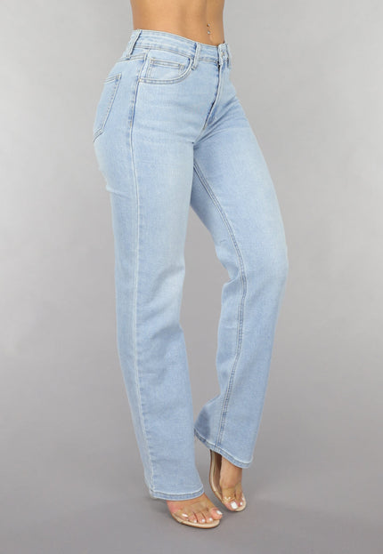 Redial Jeans Lichtblauwe Mid Waist Straight Leg Jeans