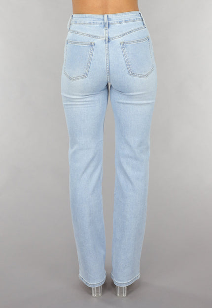Redial Jeans Lichtblauwe Mid Waist Straight Leg Jeans