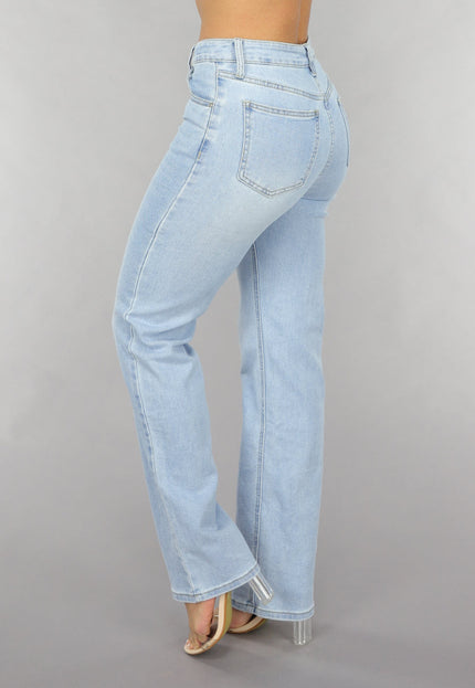 Redial Jeans Lichtblauwe Mid Waist Straight Leg Jeans