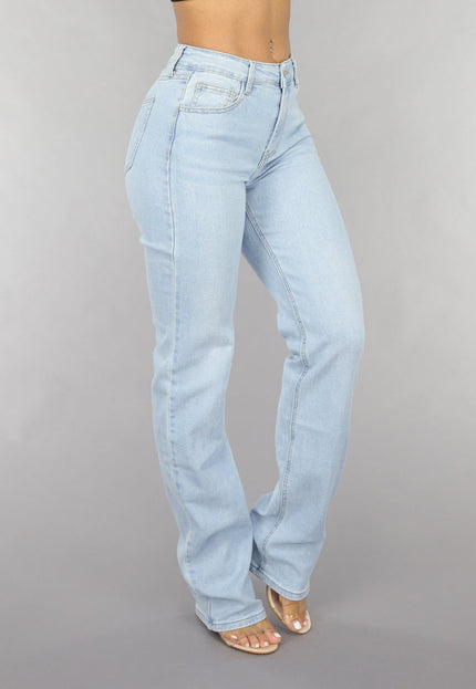 Redial Jeans Lichtblauwe Tall Mid Waist Straight Leg Jeans
